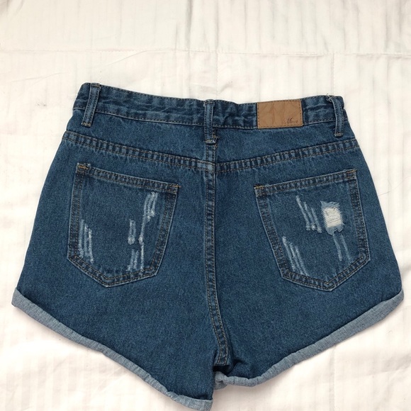 Blue Distressed Denim Shorts - Picture 2 of 4